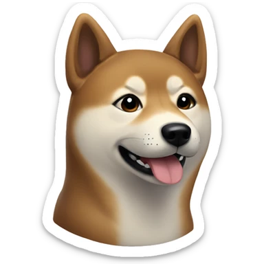 Black Shiba inu smile, eyes closed  sticker