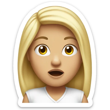 Blonde girl freaking out  sticker