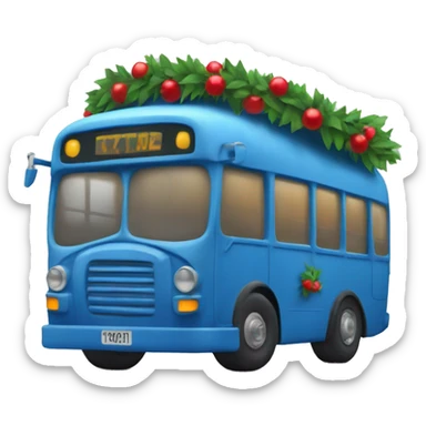 blue electrobus wrapped in a garland  sticker