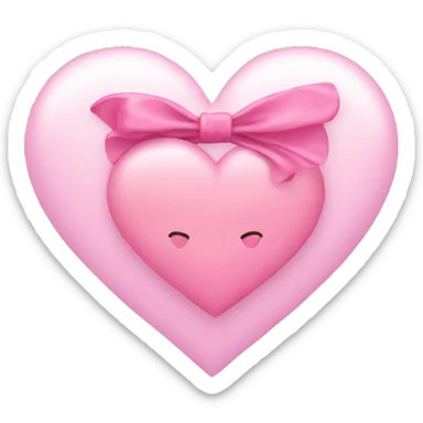 Light pink heart with pink bow in middle sticker
