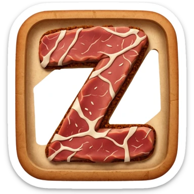 number 7 made of meat sticker