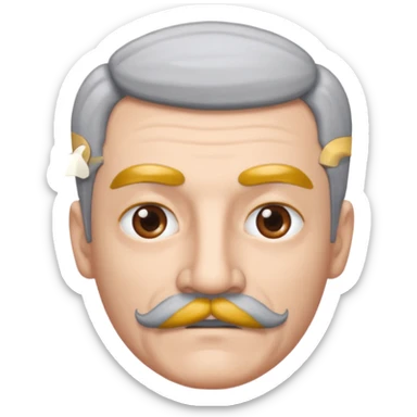 The disguised emoji but with gray eyebrows and mustache sticker