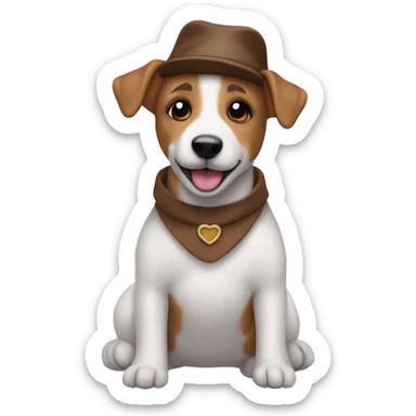 a jack russel in a teddy bear costume sticker