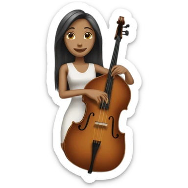 double bass white woman with straight hair sticker