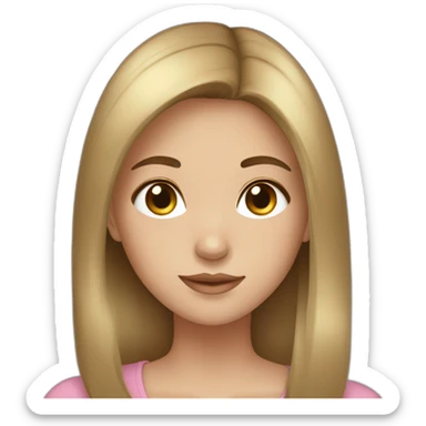 girl, brown hair with blonde highlights, hetrochromia sticker