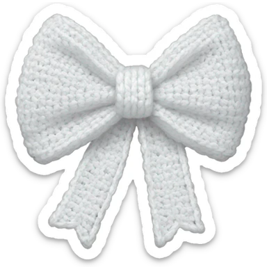 White crochet bow sticker