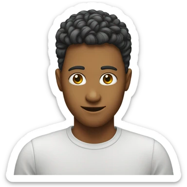 Person with with their fingers in the shape of an L on their forehead sticker