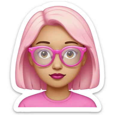 warparound pink glasses  sticker