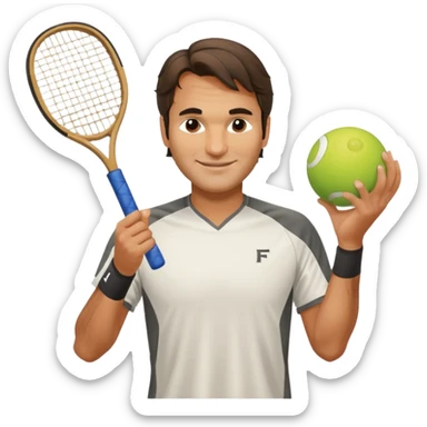 Roger federer with pickleball paddle sticker