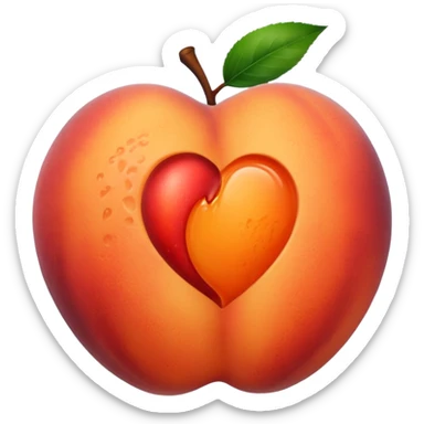 Peach with a handprint sticker