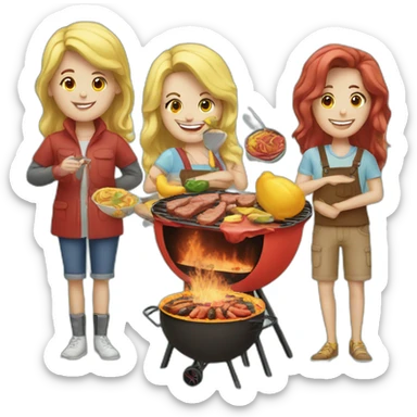 Barbaque with friends sticker