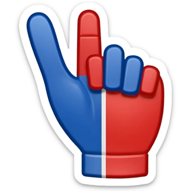 sports foam finger american football blue (#00A3E0) and red (#F9423A) sticker