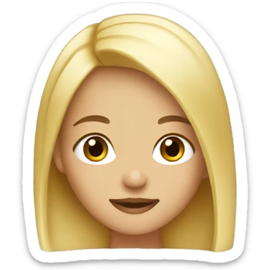 blond girl with brown eyes sticker