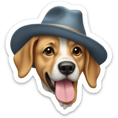 Chien qui porte un chapeau  sticker