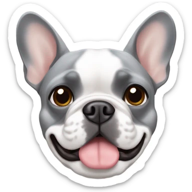 Grey french bulldog with brown eyebrows  sticker