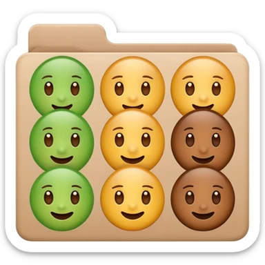 cute emoji folder divider brown beige green sticker