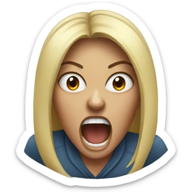 Angry woman screaming sticker