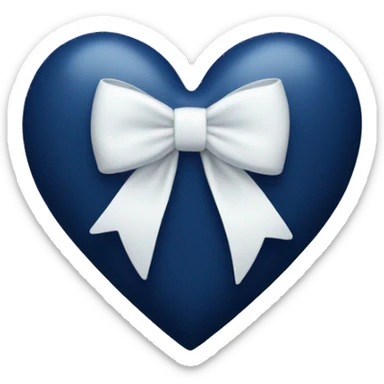 Navy blue heart with a white bow  sticker