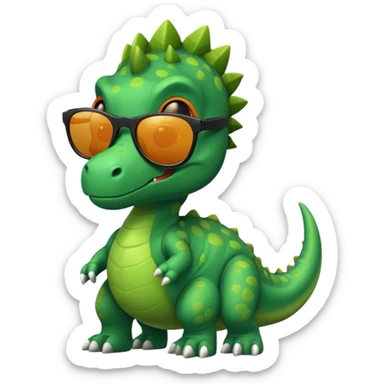 Dinosaur with cool sunglasses sticker