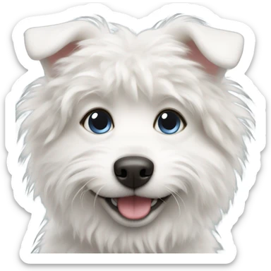 Fluffy white dog  sticker