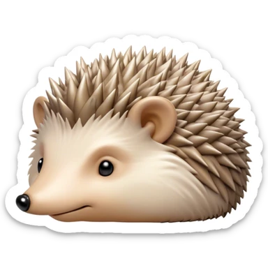 Beautiful and Majestic Hedgehog Portrait Emoji, Head and body resting in serene repose with a gentle, content smile, showcasing a delicately spiky yet soft body with eyes gently closed in peaceful slumber, Simplified yet exquisitely endearing features, highly detailed, glowing with a soft, drowsy forest light, high shine, relaxed and utterly enchanting, stylized with an air of timeless woodland majesty, soft glowing outline, capturing the essence of a beautiful and majestic hedgehog that embodies the serene charm of nature! sticker