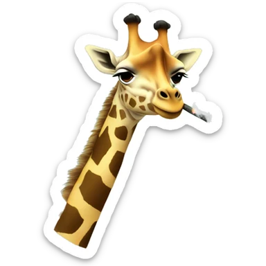 A giraffe smoking grass sticker