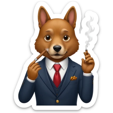 agent dog smoking cigar sticker
