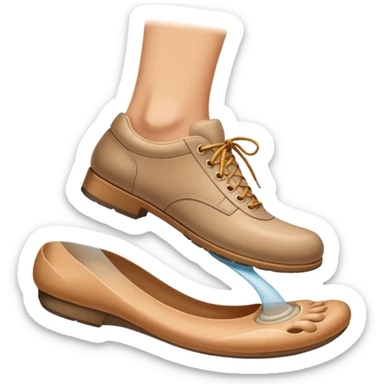 a shoe with a foot inside, stepping and showing a clear shoe print below. and leg with motion line







 sticker