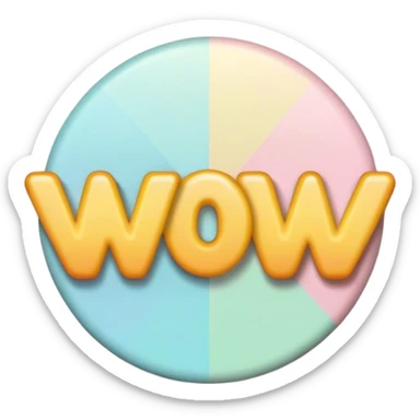 pastel sign say "wow" sticker