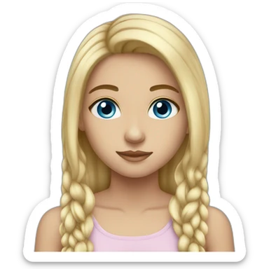 Girl-blue - eyes- long - hair - br sticker