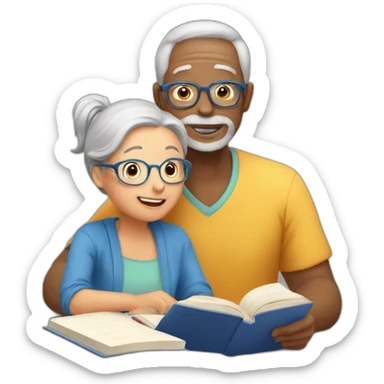 studying with grandparent sticker
