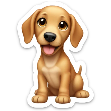 Cute blonde/light brown weiner puppy sticker