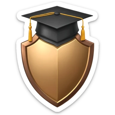 Shield with Graduation Cap sticker