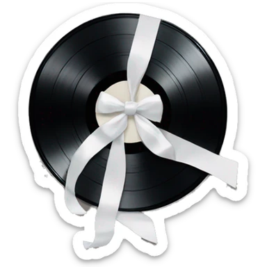  vinyl record with white bow sticker
