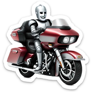 Tin Man riding Harley road glide sticker