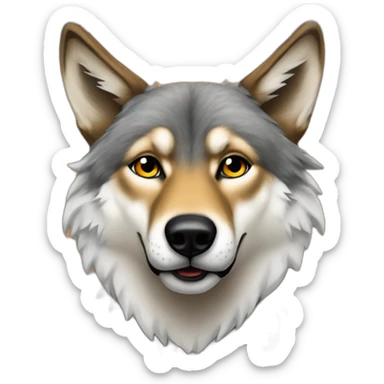 Wolf Witherspoon orange bandana Round neck sticker