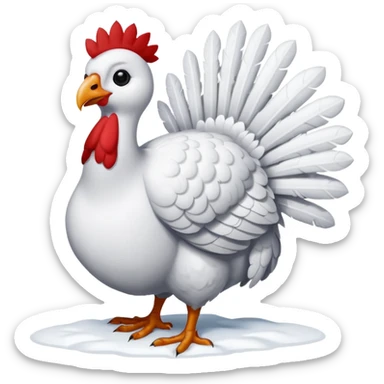 Pretty snow turkey sticker
