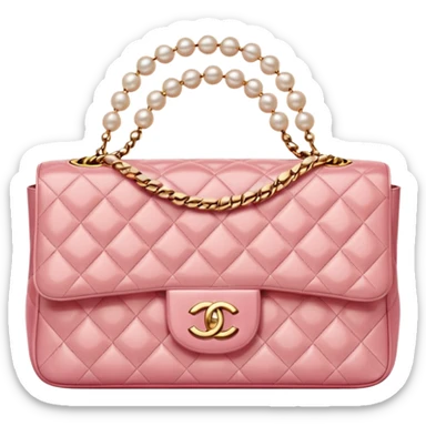 chanel pink pearl bag gold hardware sticker