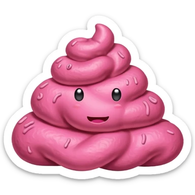 Pink 💩 realistic looks like the brown poop I just did sticker