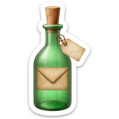Message letter in green Bottle sticker