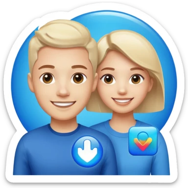 A realistic close-up photo of a professional-looking person smiling, with a blurred high-tech office background. Next to the person's face, there is a floating Instagram Blue Verified Badge. The lighting is cinematic, and the image looks like a high-end profile picture." sticker