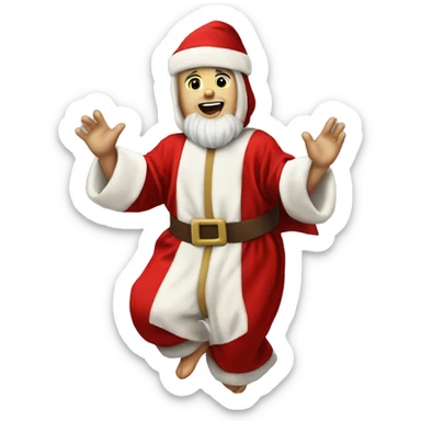 skipping sprint baby Jesus santa costume sticker