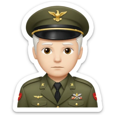 male soldier white hair style sticker