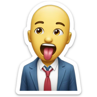 emoji sacando la lengua y escupiendo saliva sticker