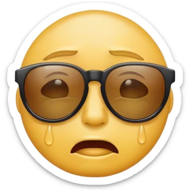 Crying emoji with sunglasses sticker