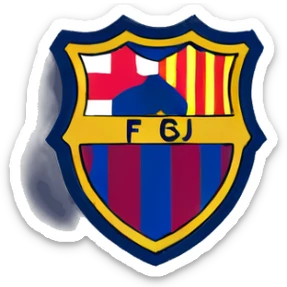 Mbappé qui marche au dessus du logo du Barca  sticker