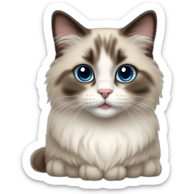 cute ragdoll cat sticker