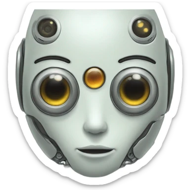 3-eyed kind and caring robot sticker