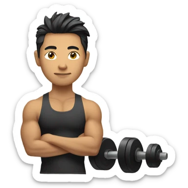 strong asian gold hair personal trainer sticker