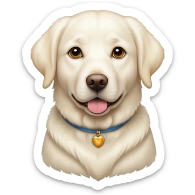 White Labrador adult dog sticker